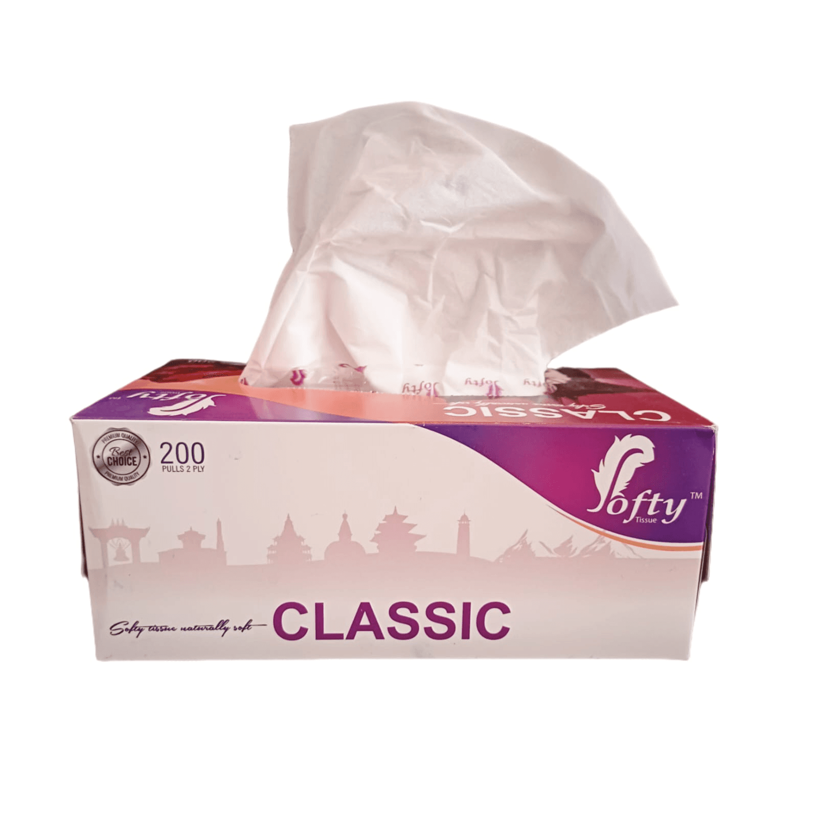 Softy Classic Facial Box Tissue 200 Pulls 400 Sheets