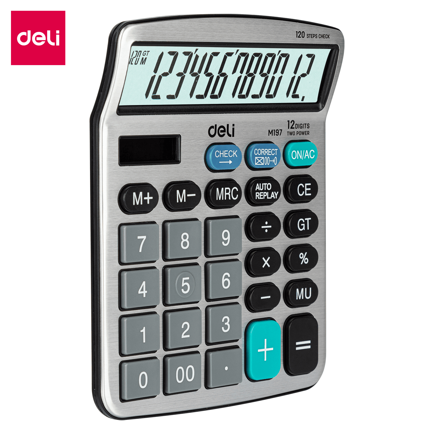 Deli Calculator EM19710 (12 Digits) , 120 Step check Basic Calculator